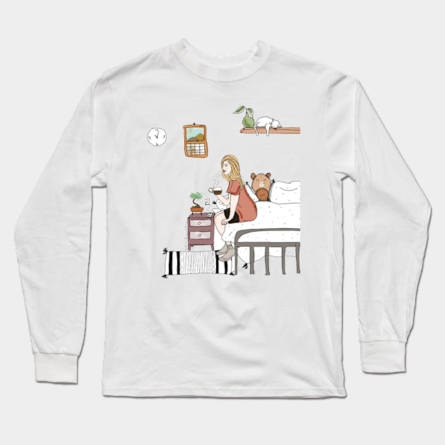 Cozy mornings Long Sleeve T-Shirt by JustNadia